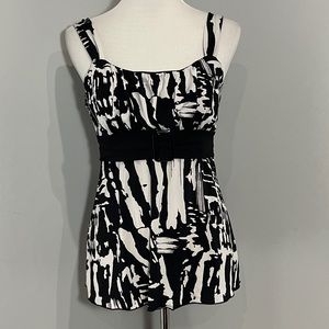 Black and white dressy tank